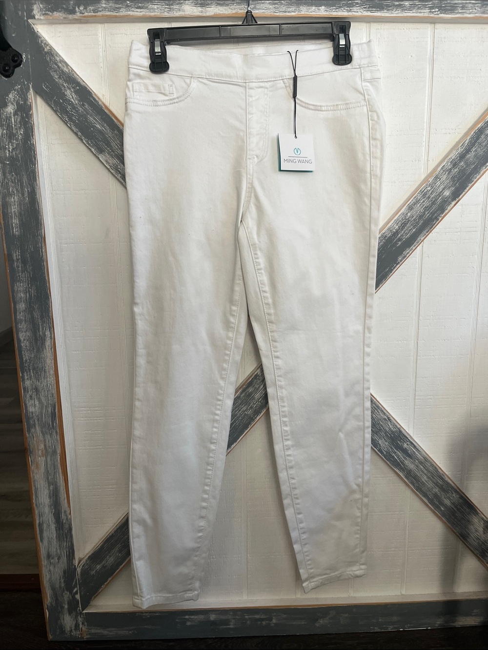 Ming Wang White Skinny Stretch Jeans for Women